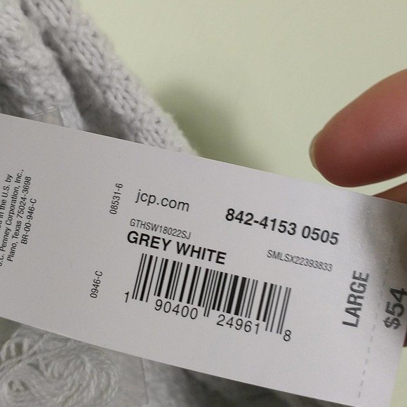 a.na. Chunky Cable Knit Sweater Women's Sz L Grey White Long Sleeve Turtle Neck - Picture 3 of 9